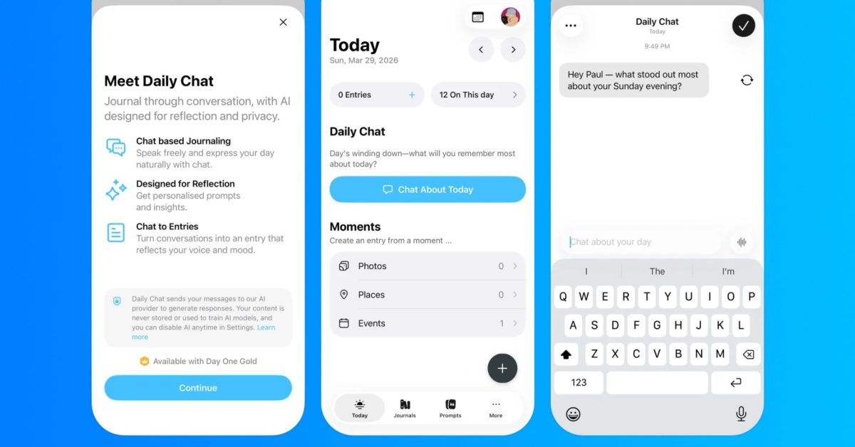 Day One journaling app introduces ‘Gold’ plan with AI summaries and Daily Chat